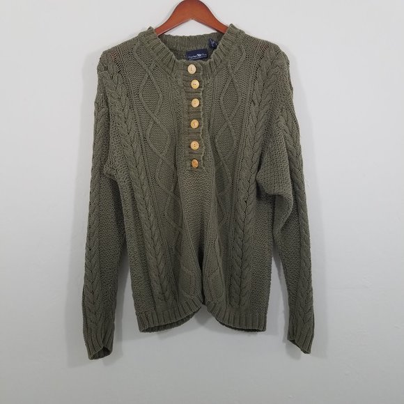 Hunter Sweaters - Hunter Run Olive Green Knitted Sweater Size M